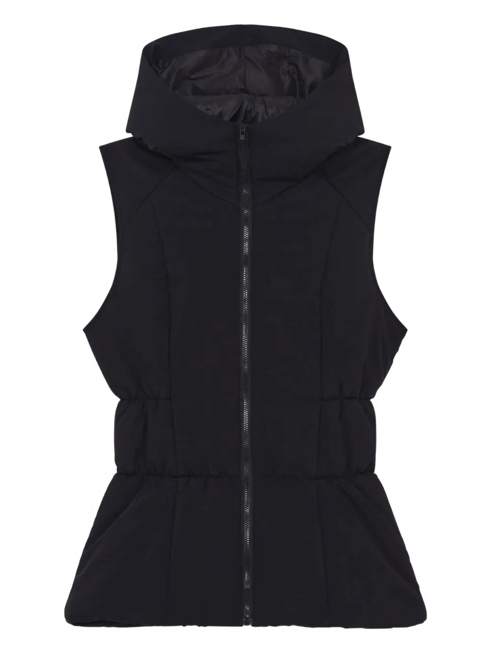 Repetto Hooded Sleeveless Down Gilet In Black