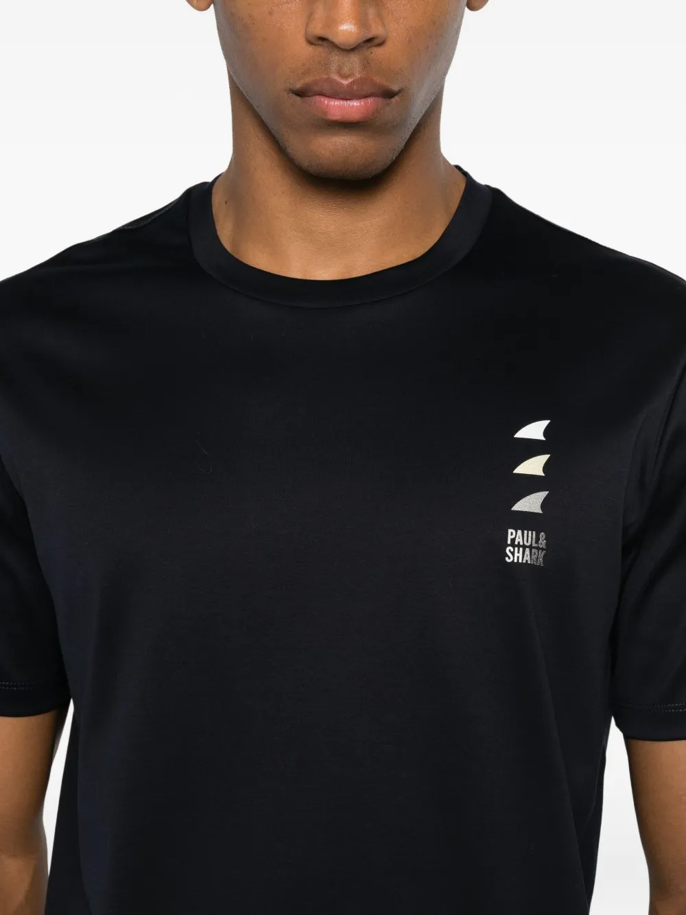 Paul & Shark Logo-print Cotton T-shirt Clothing In Black