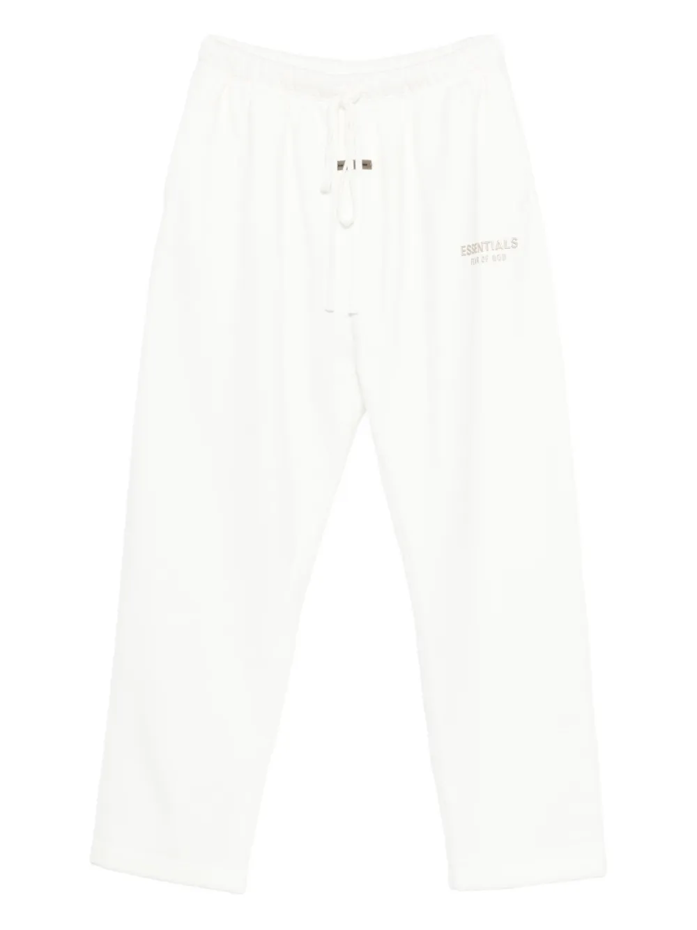 Essentials Embroidered Drawstring-waist Track Pants In White