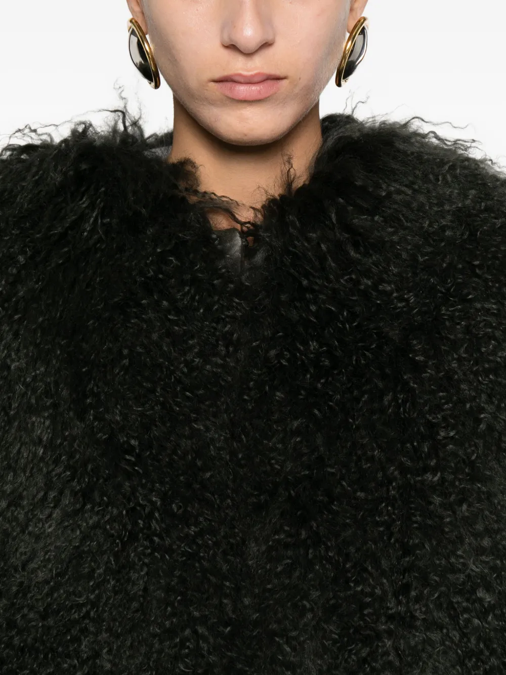 Halfboy Jas van imitatiebont Groen