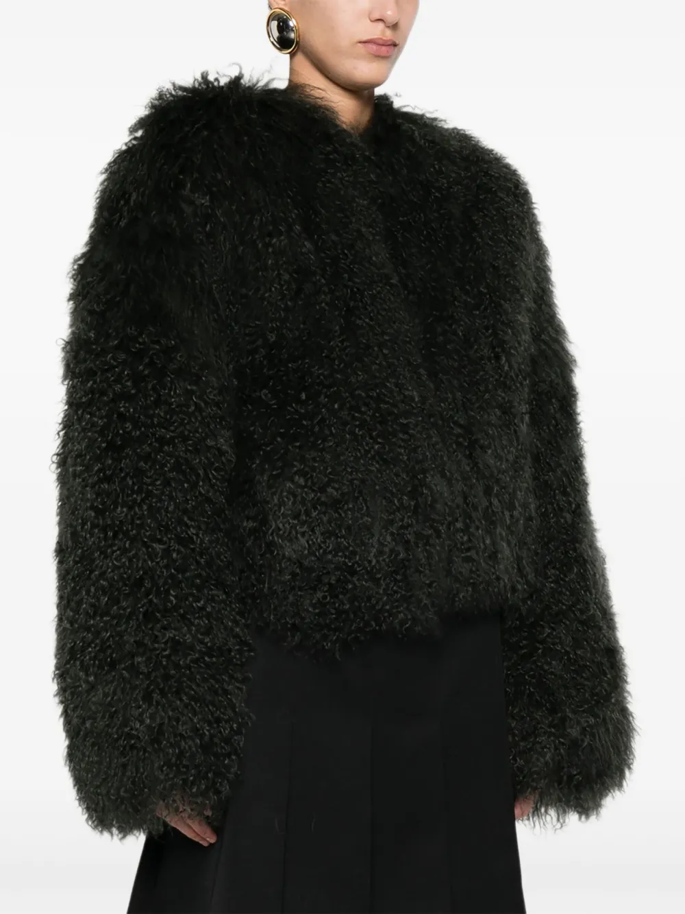 Halfboy Jas van imitatiebont Groen