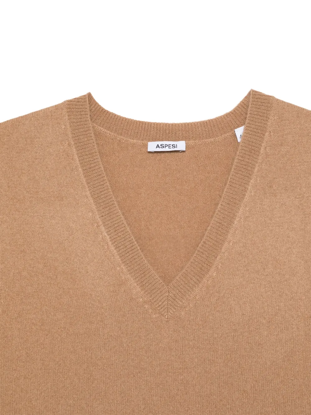 ASPESI Mouwloze trui met V-hals Bruin