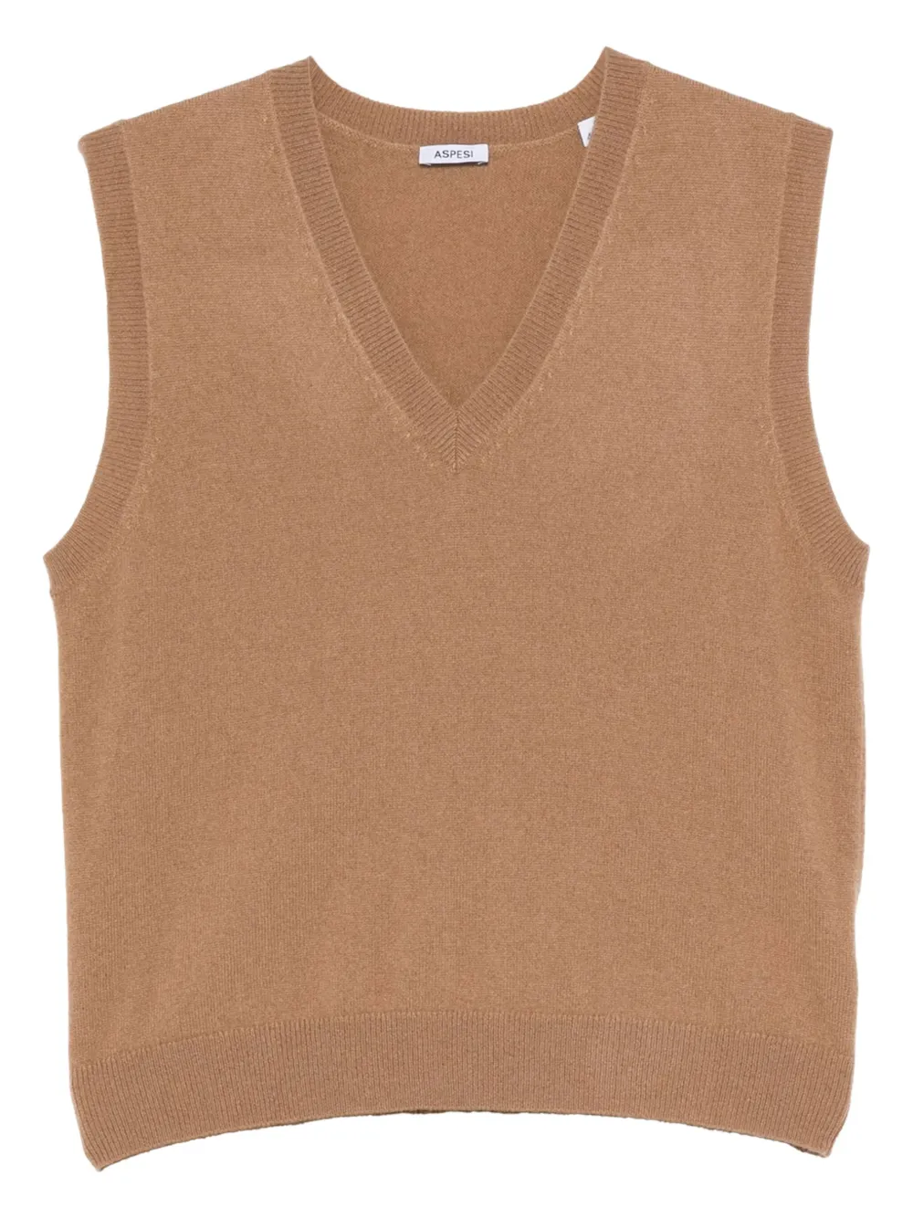 ASPESI suéter sin mangas con cuello en V | marrón | Image 1