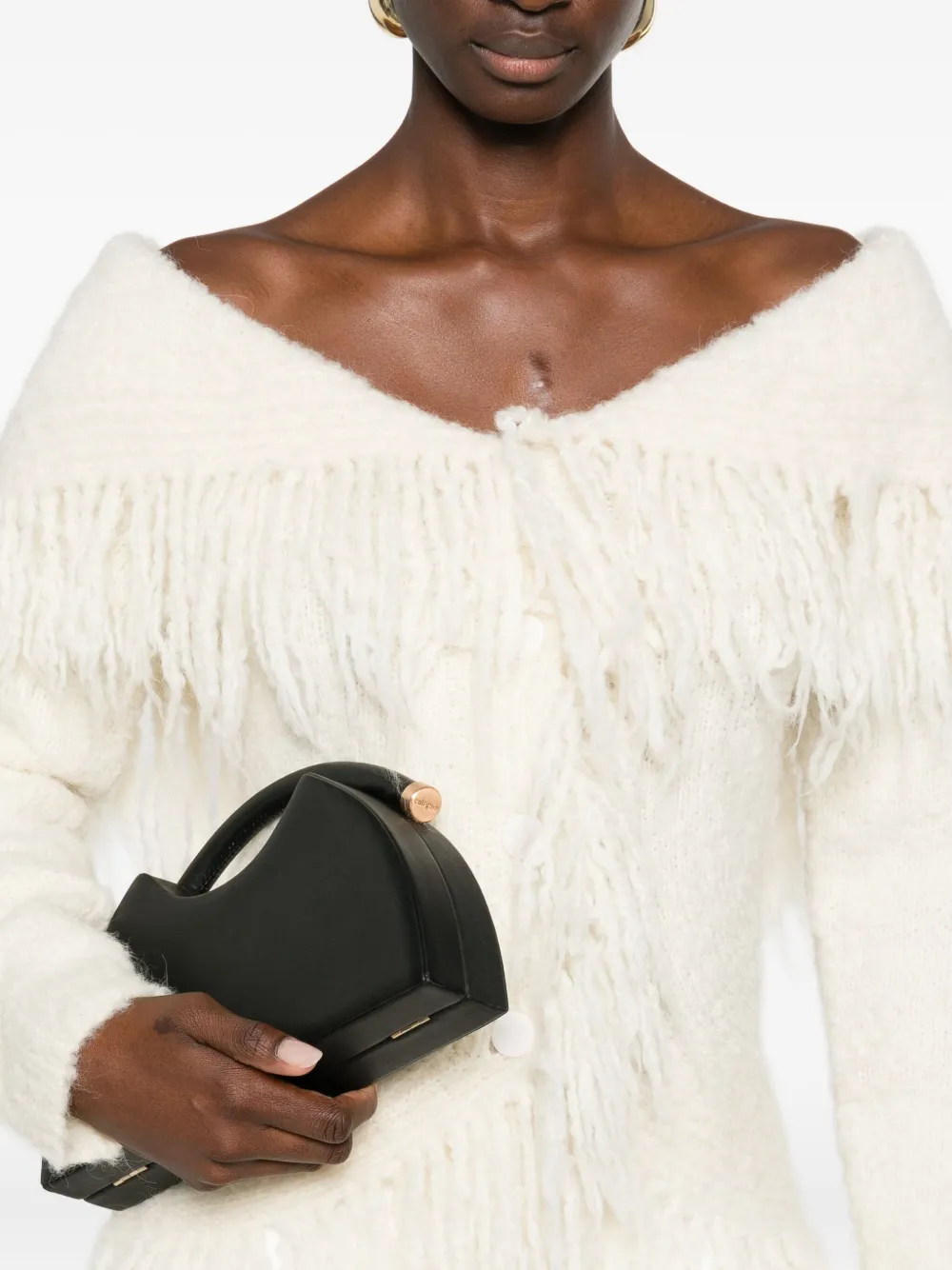 Cult Gaia Michelle Fringed Cardigan In Neutral