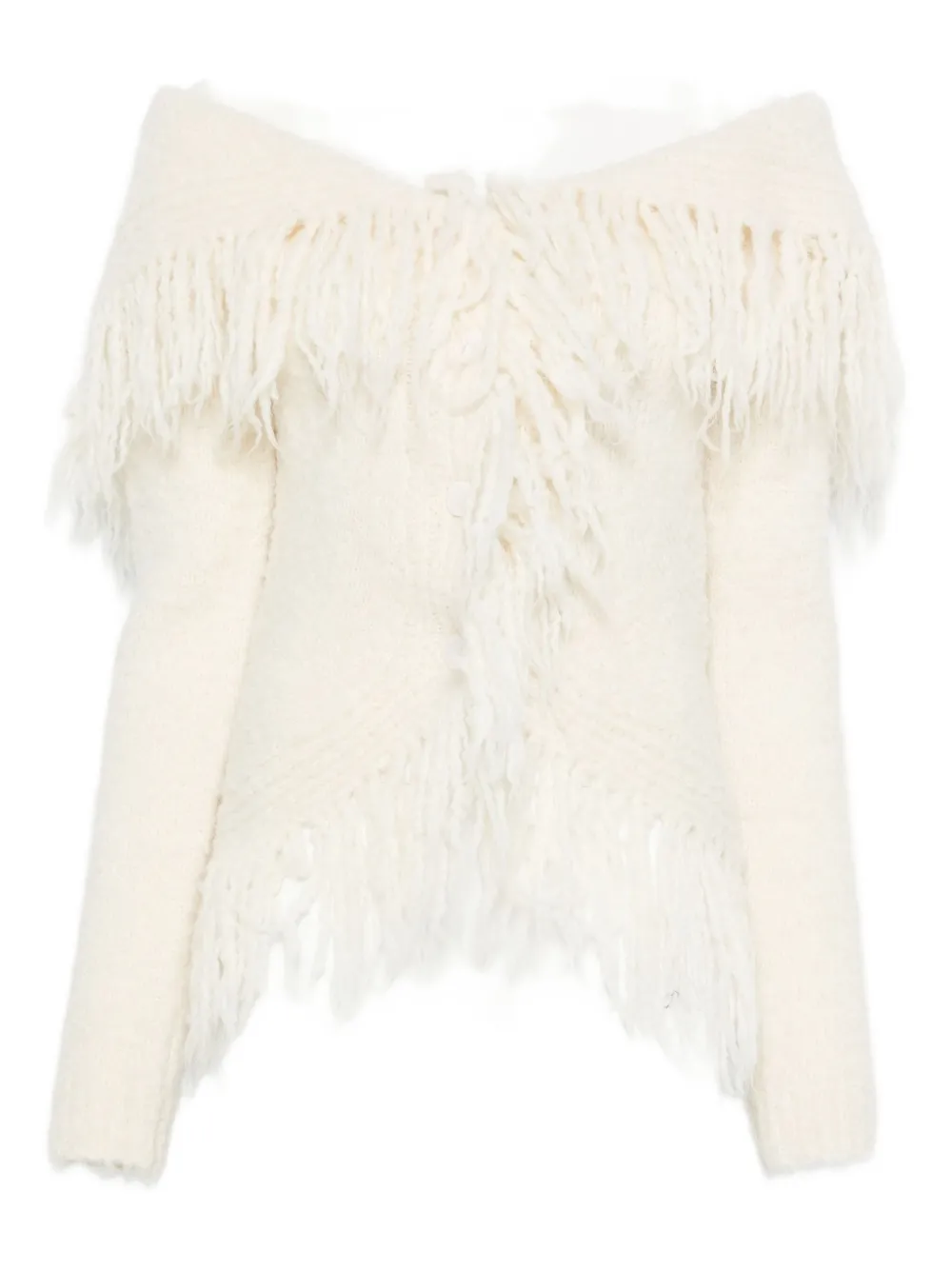 Cult Gaia Michelle Fringed Cardigan In Neutral