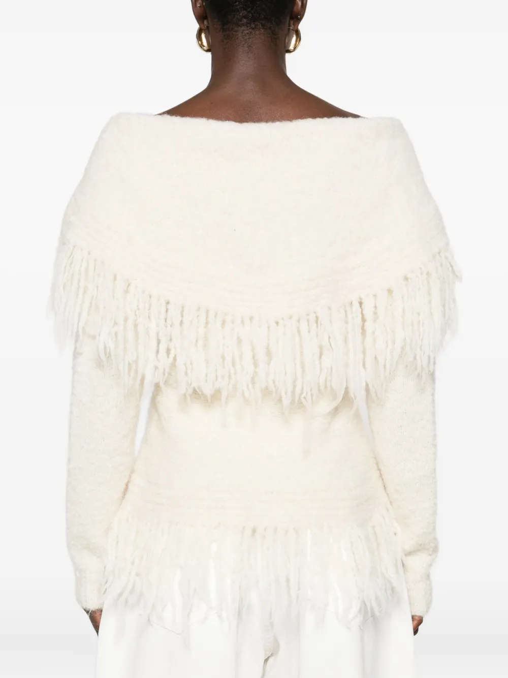 Cult Gaia Michelle Fringed Cardigan In Neutral