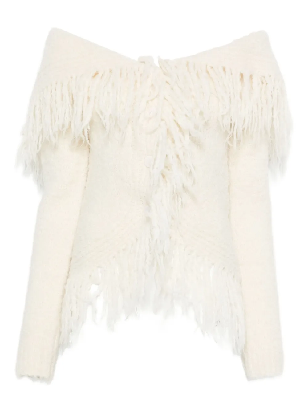 Cult Gaia Michelle fringed cardigan - Toni neutri
