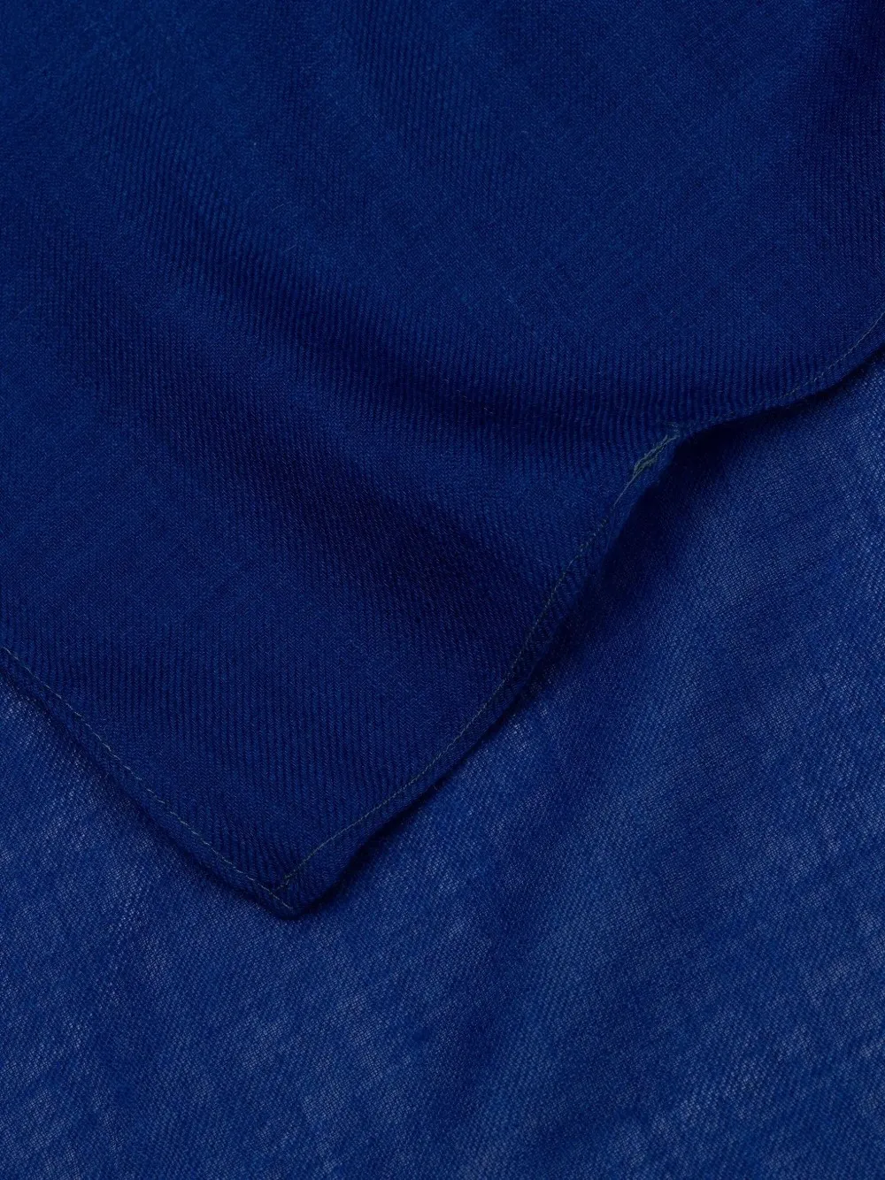 Begg x Co Kasjmier sjaal met franje - Blauw