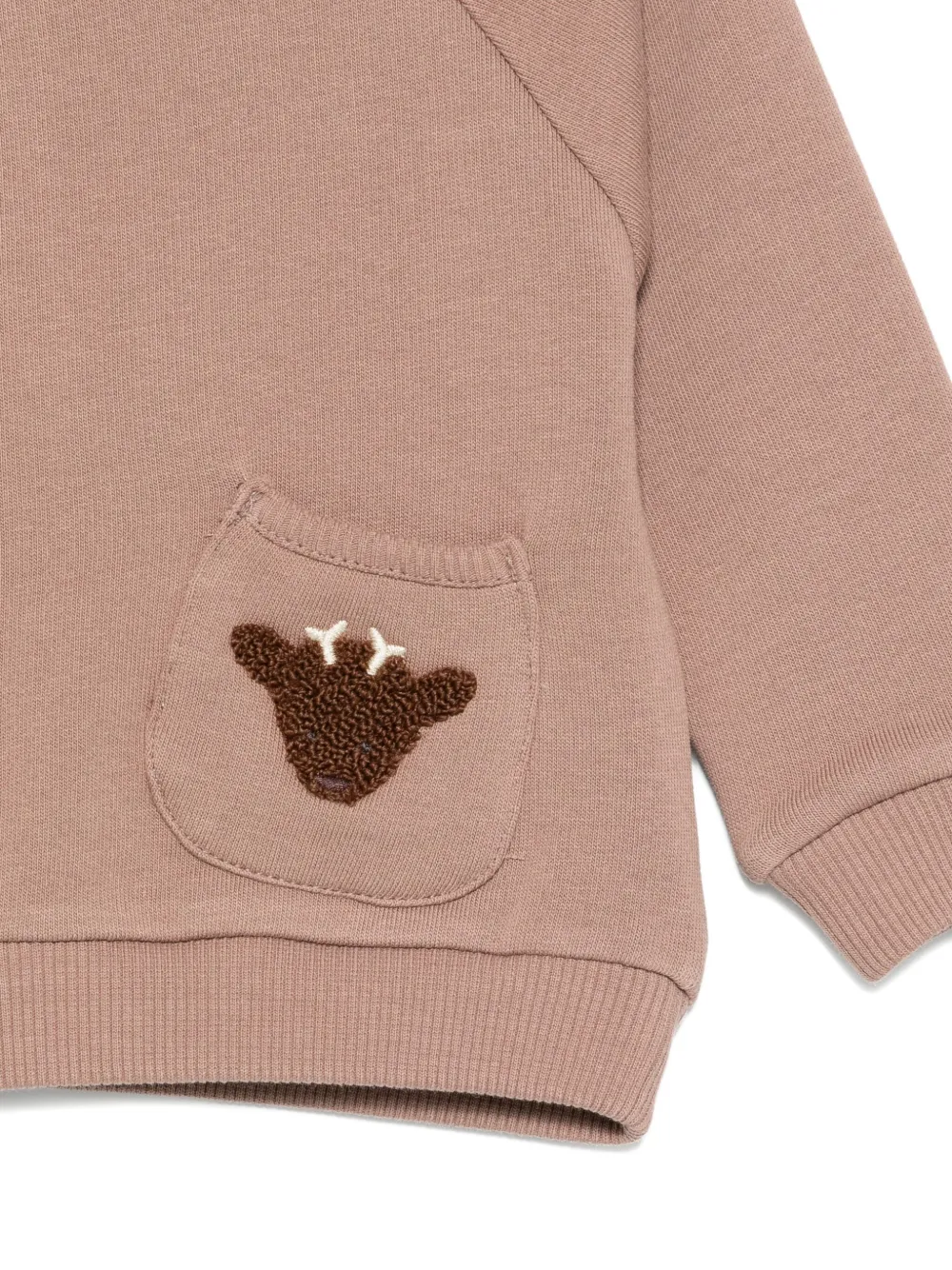 Donsje Sweater met applicatie en zak Bruin