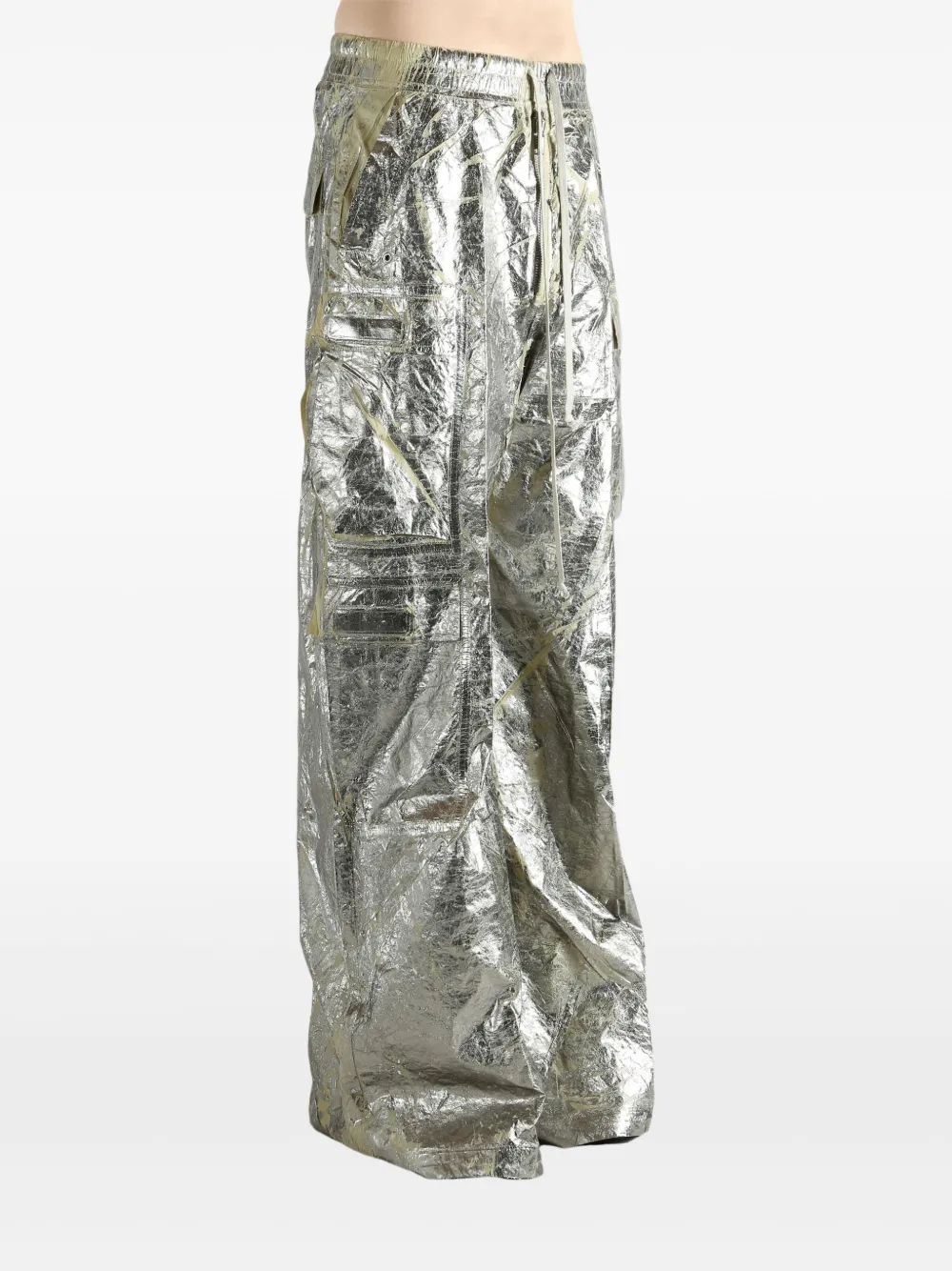 Rick Owens Drkshdw Cargo-pocket Trousers In Metallic