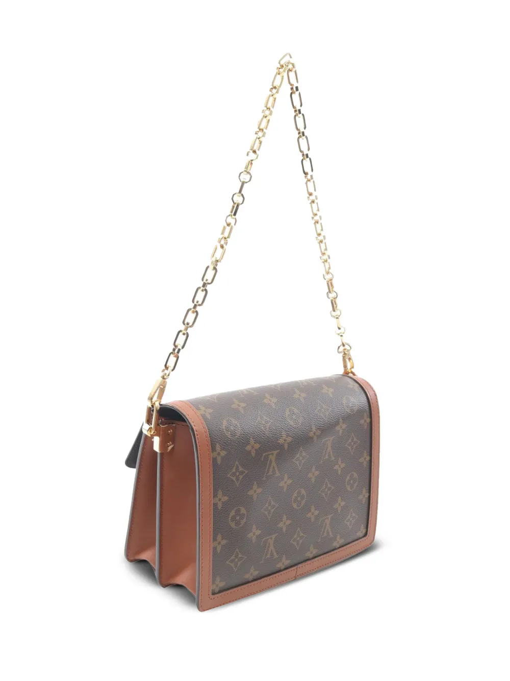 Pre-owned Louis Vuitton 2020 Monogram Reverse Dauphine Mm Satchel In Brown