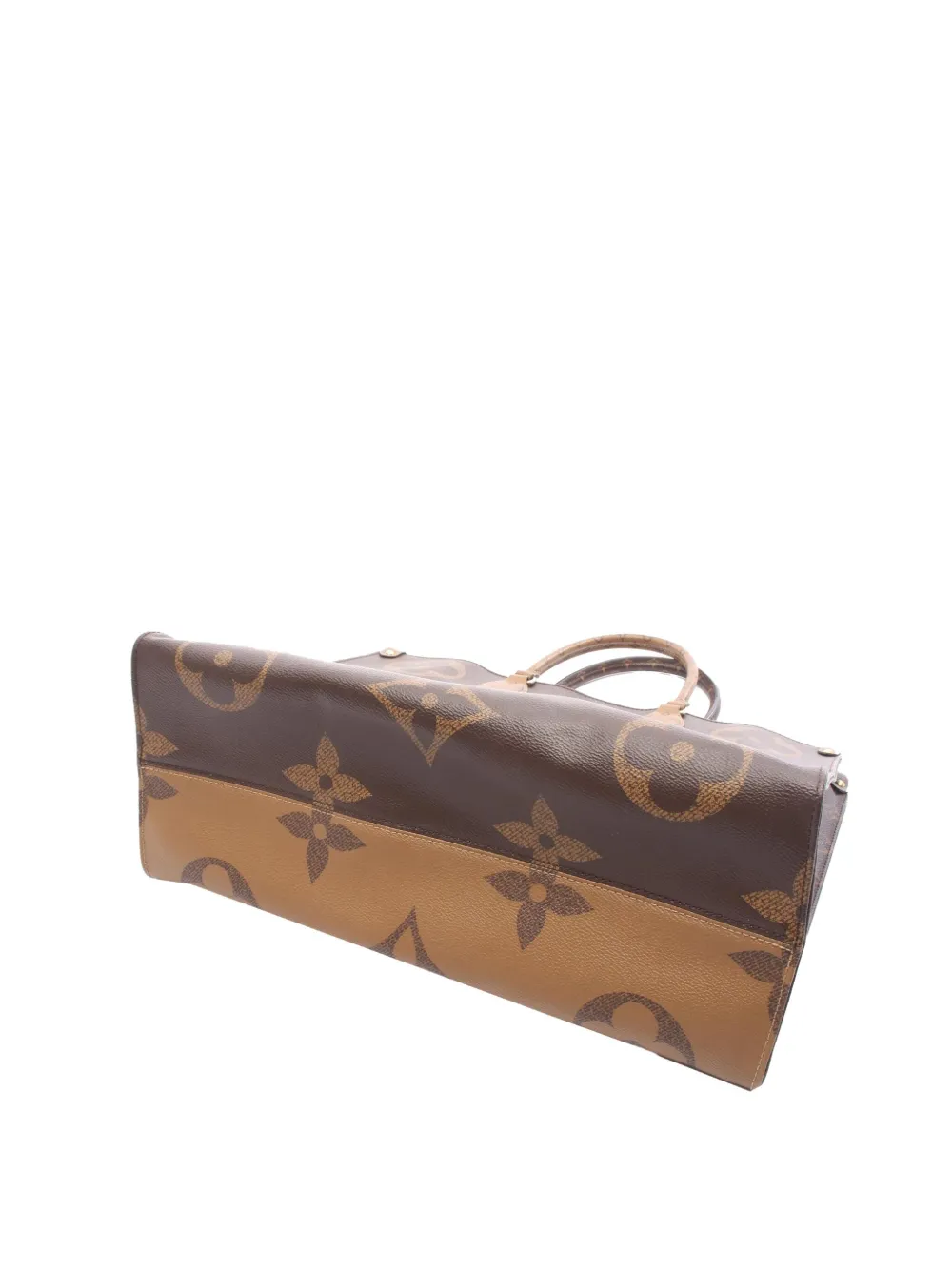 Pre-owned Louis Vuitton 2019 Monogram Reverse Giant Onthego Gm Satchel In Brown