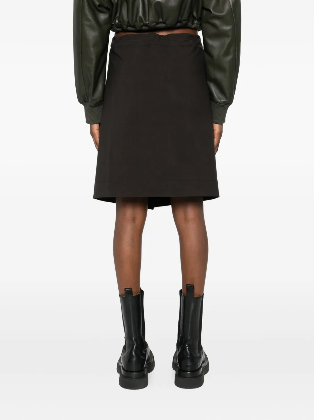 Gr10k Wrap Drawstring Skirt In Black