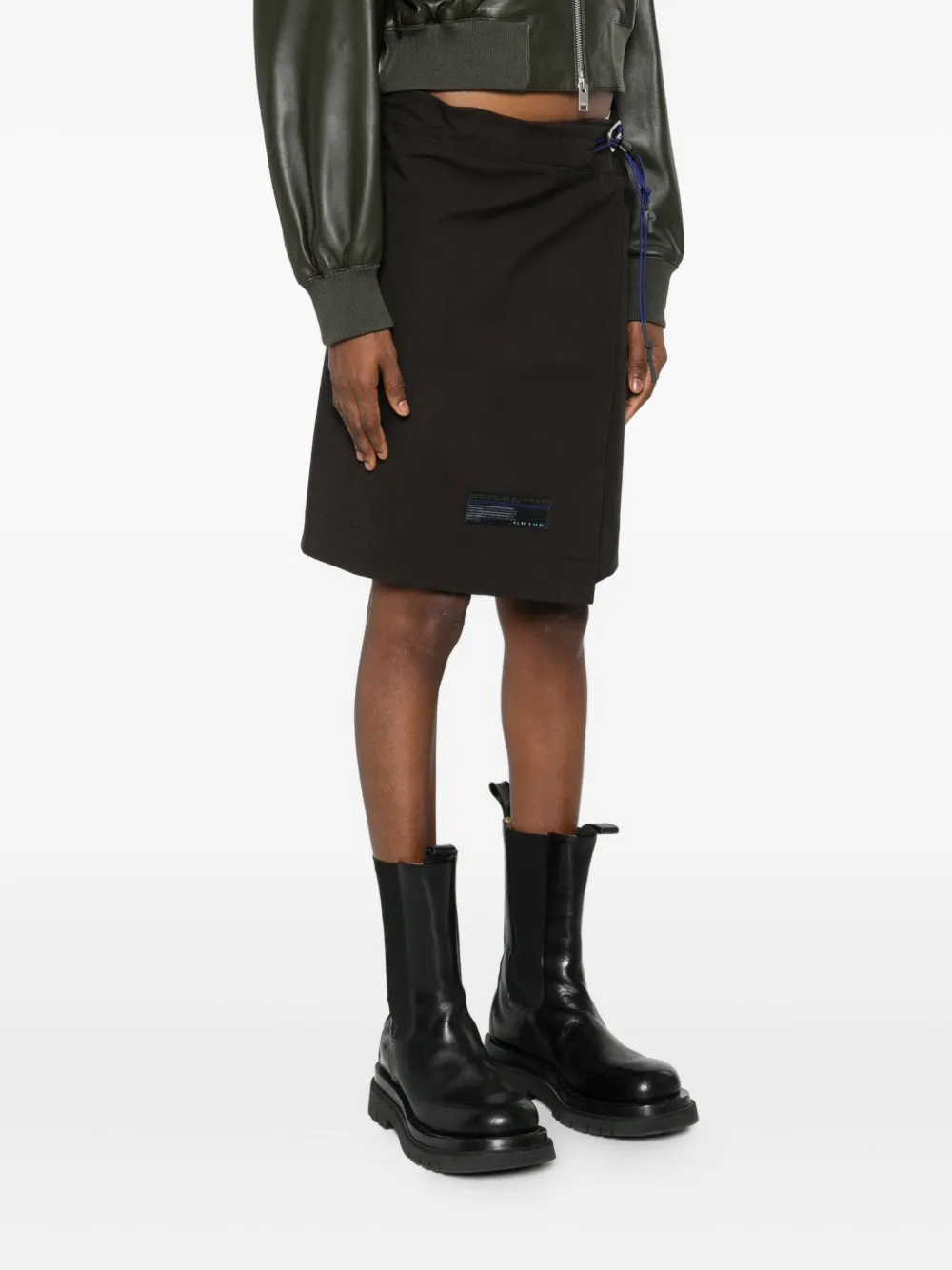 Gr10k Wrap Drawstring Skirt In Black