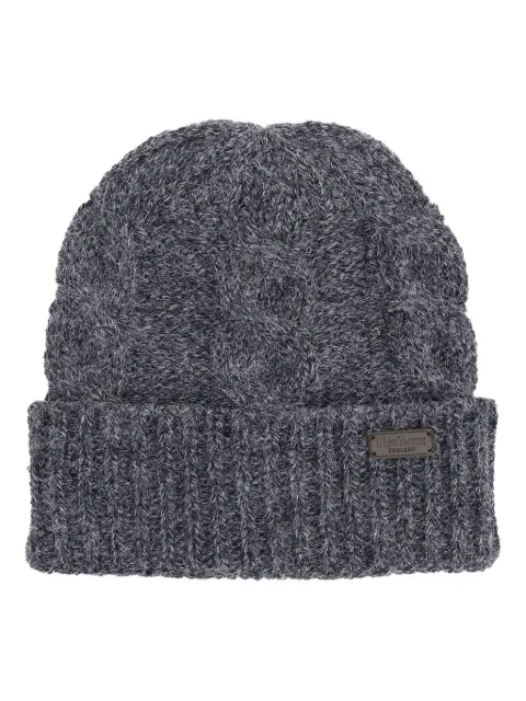 Barbour ensemble écharpe-bonnet en maille torsadée