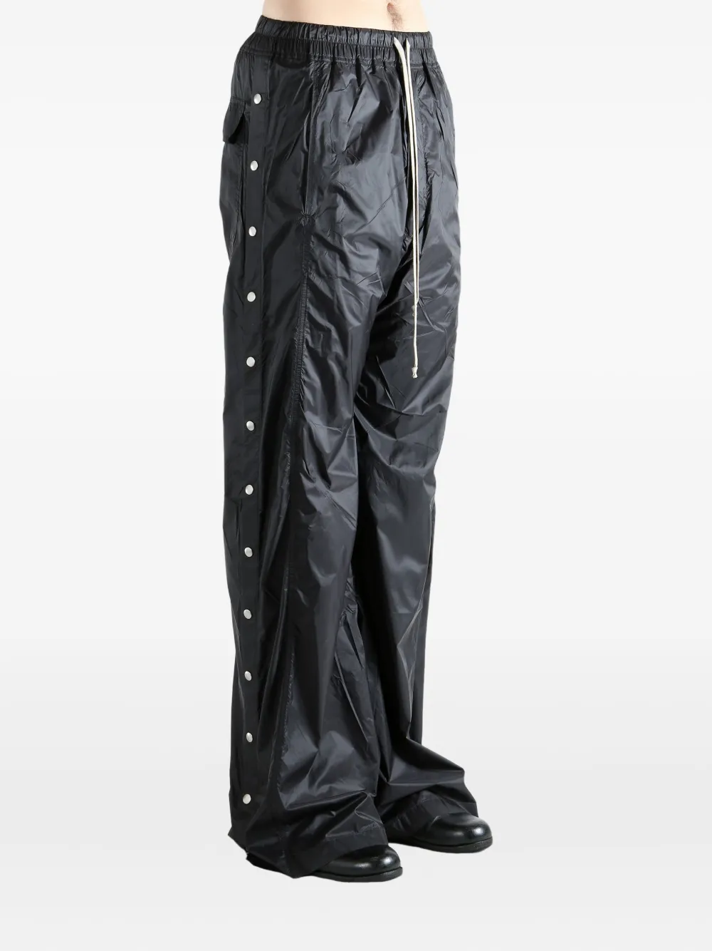 Rick Owens Drkshdw Drawstring-waist Buttoned-side Trousers In Black