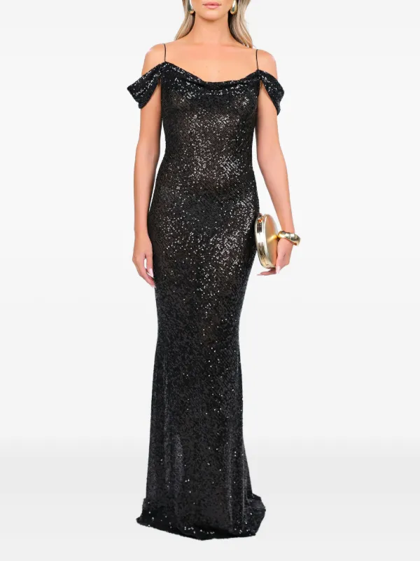 Roserry Miami Sequin Maxi Dress - Black Roserry Miami Sequin Maxi Dress - Black