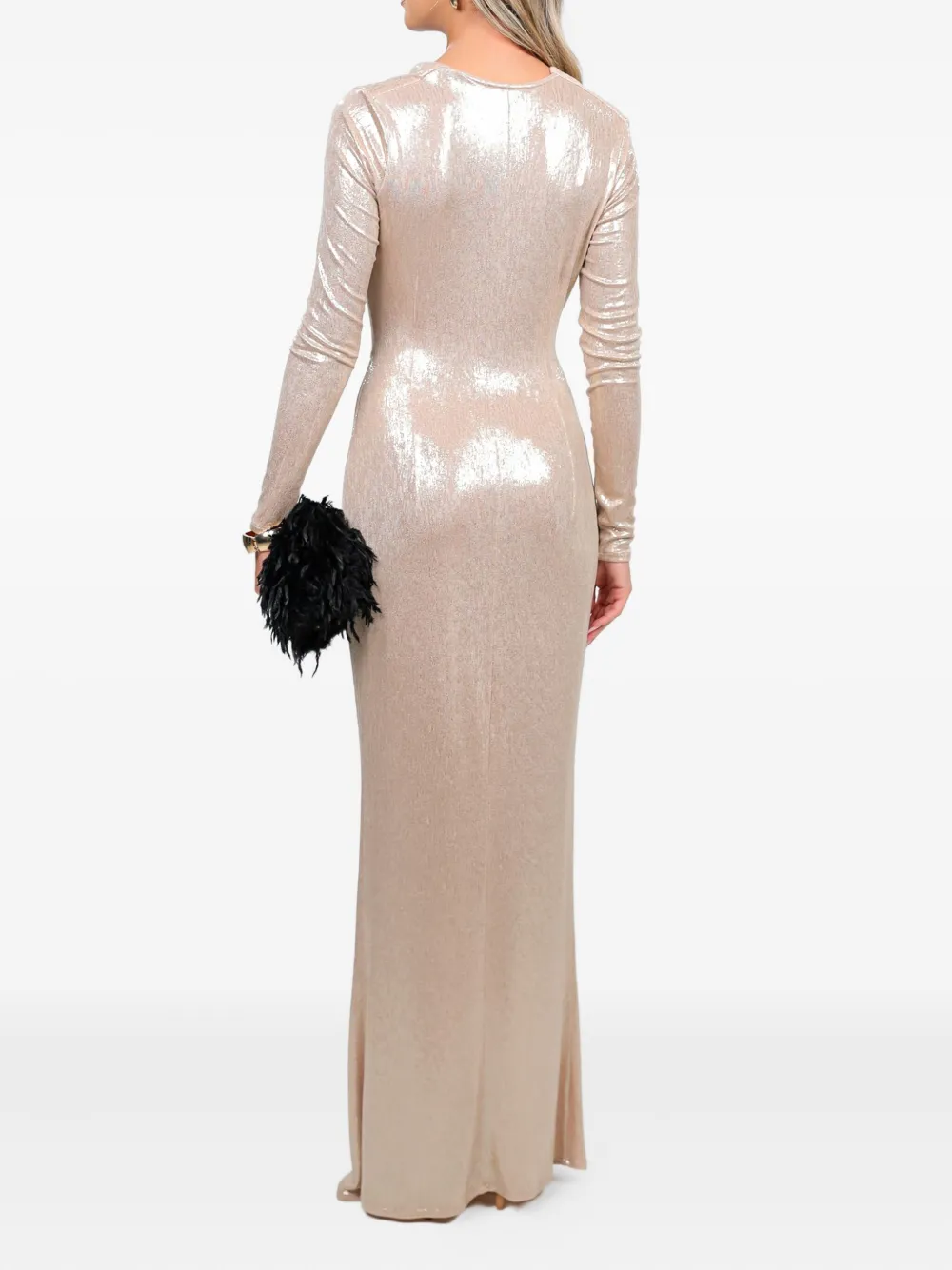 Roserry Mallorca Floral Maxi Dress In Metallic