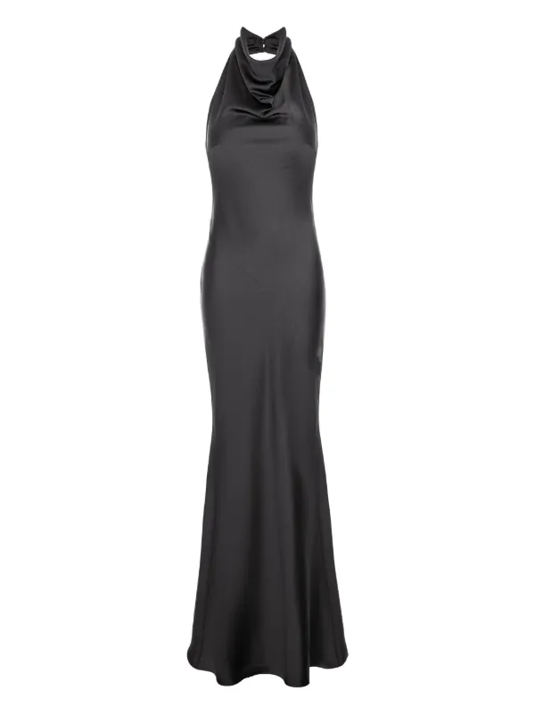 ROSERRY Capri Halterneck Maxi Dress | Black | FARFETCH JO