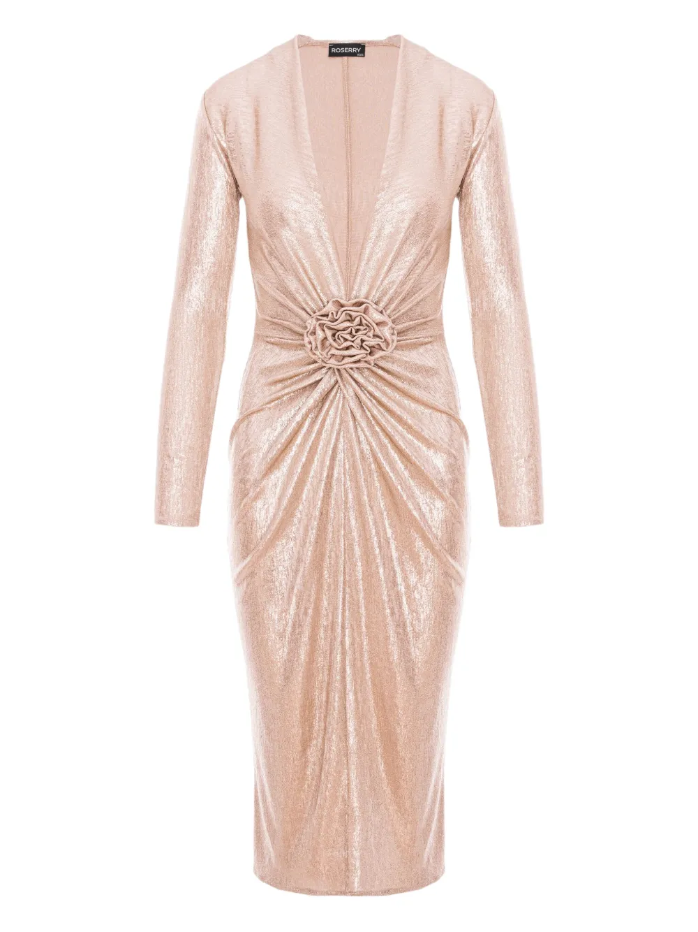 Roserry Mallorca Floral-detail Midi Dress In Brown