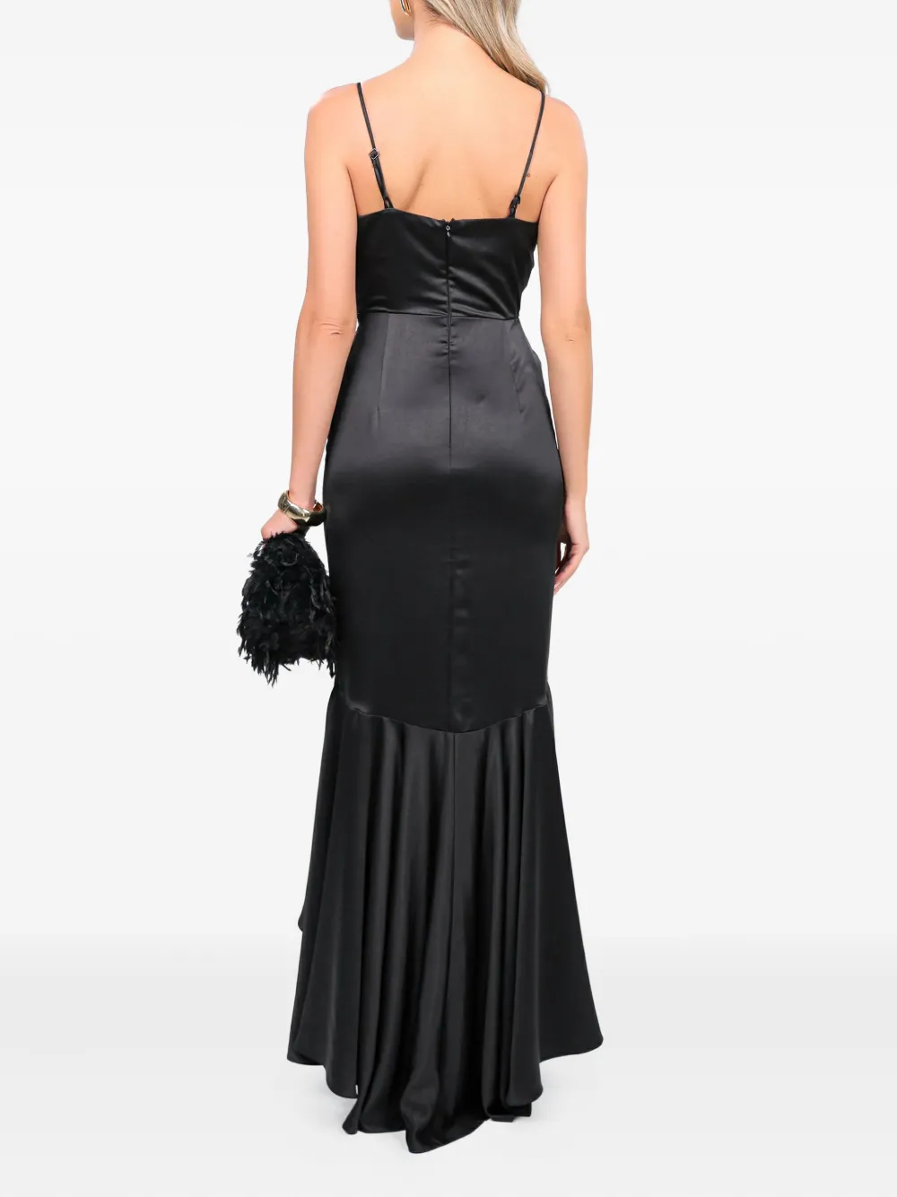 Roserry Marbella Ruffled Maxi Dress In Black
