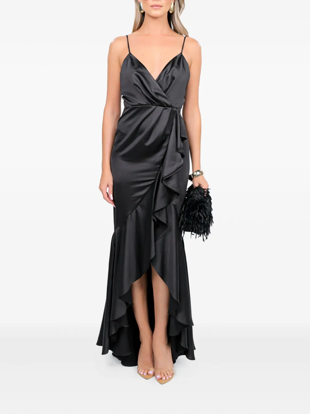 ROSERRY Marbella ruffled maxi dress - Zwart