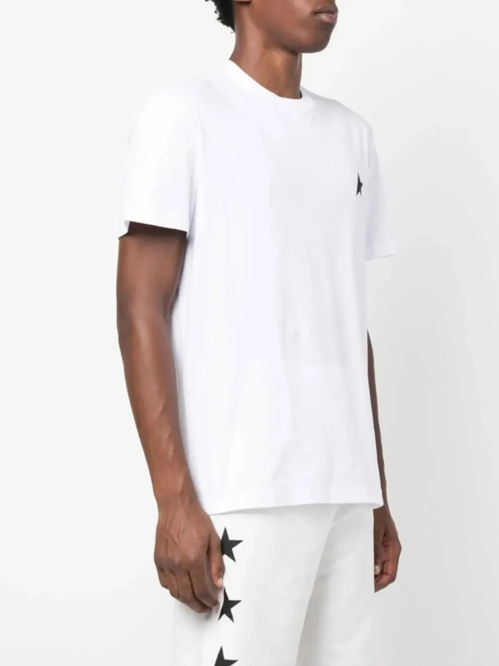 Golden Goose Iconic Star Logo Short Sleeve T-shirt In White