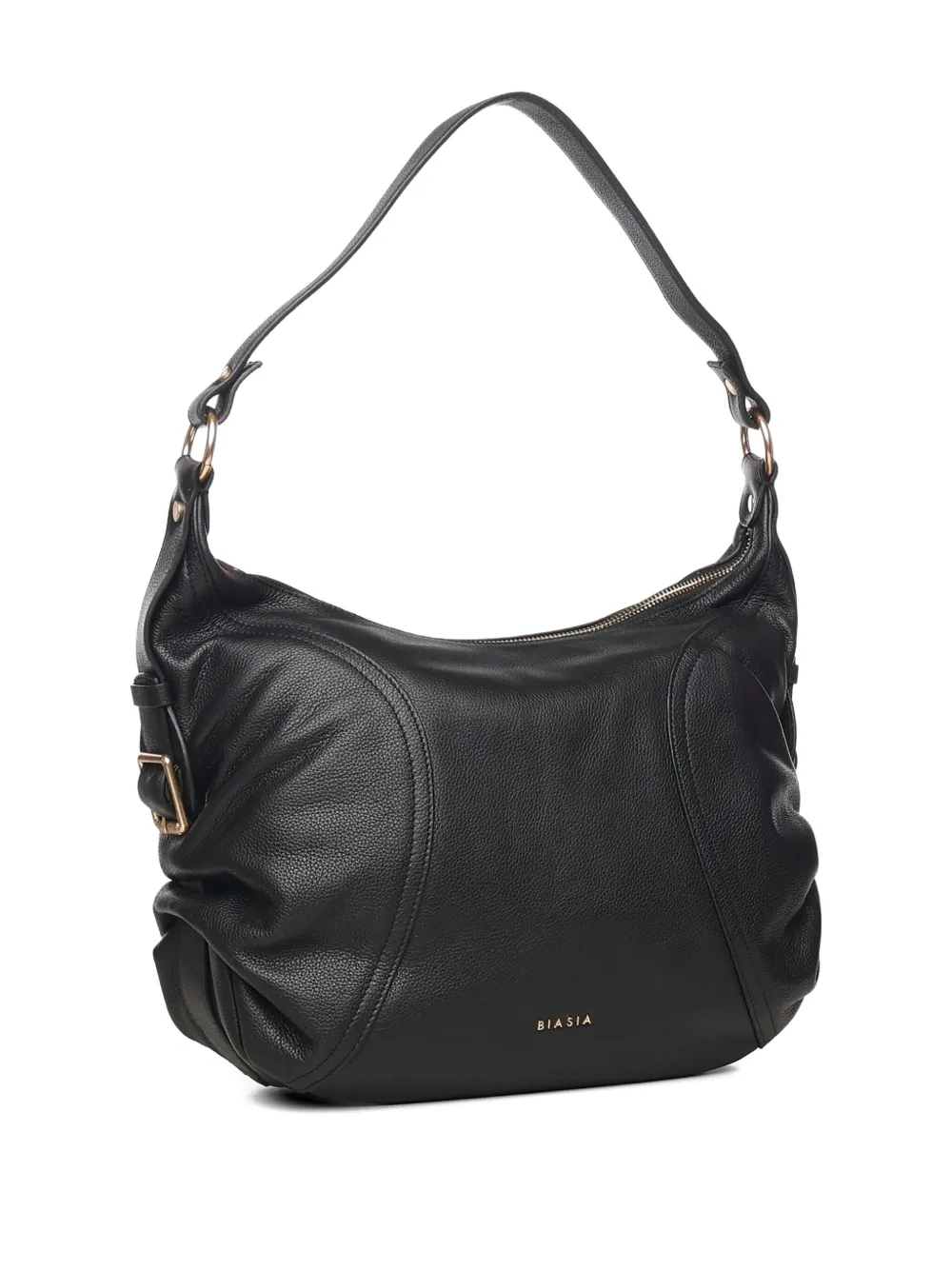 Biasia Ruched-detail Shoulder Bag In Black