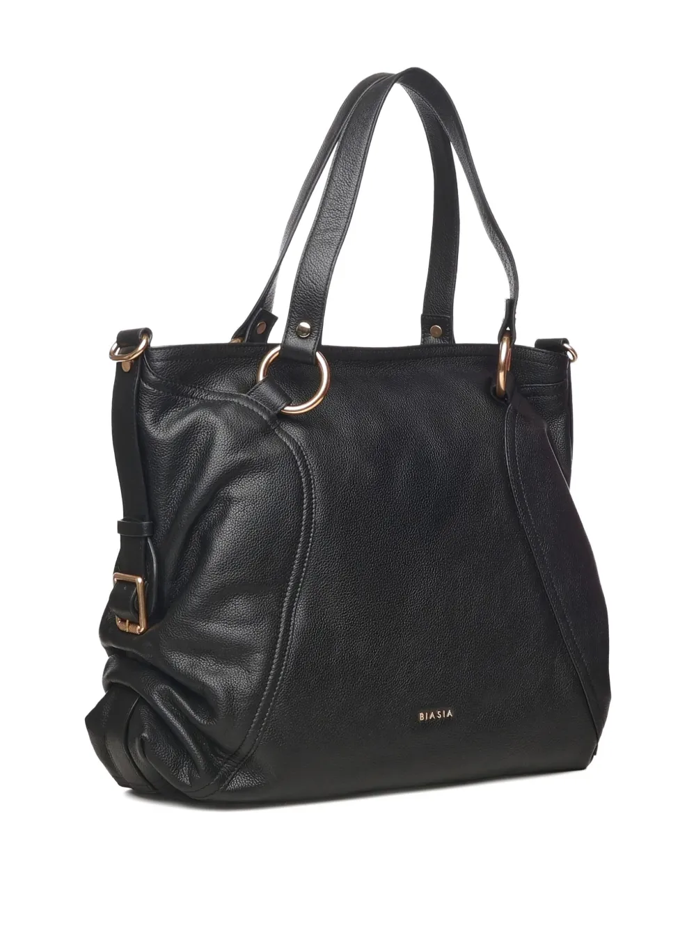 Biasia Logo-paquel Top-handle Shoulder Bag In Black