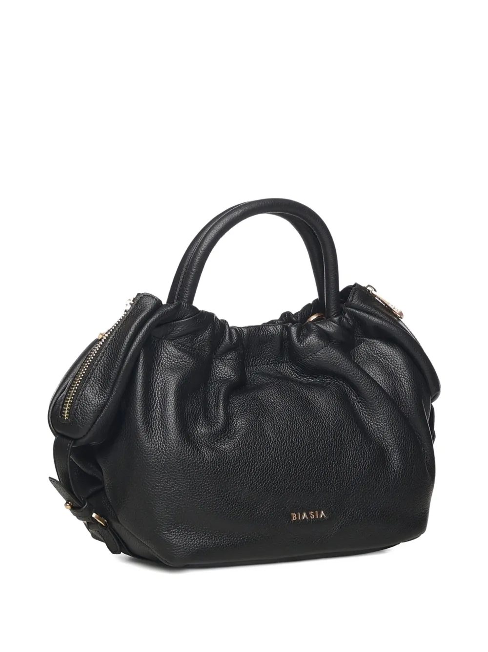 Biasia Leather Bag With Logo In Black