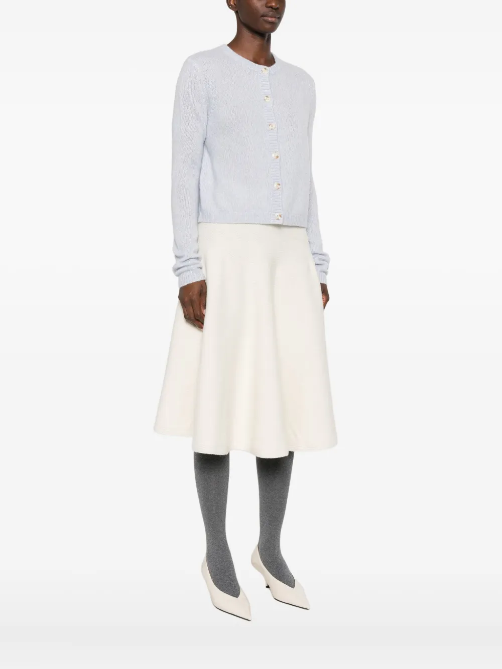 Lisa Yang Felicia Buttoned Cardigan In Gray