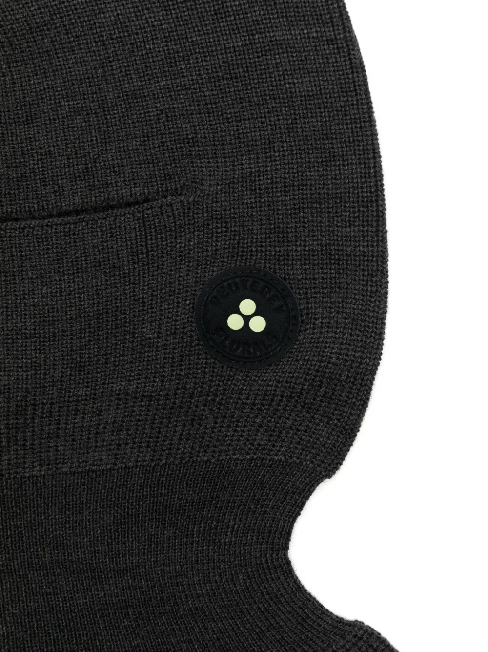 Peuterey Ribbed Appliqué-detail Balaclava In Gray