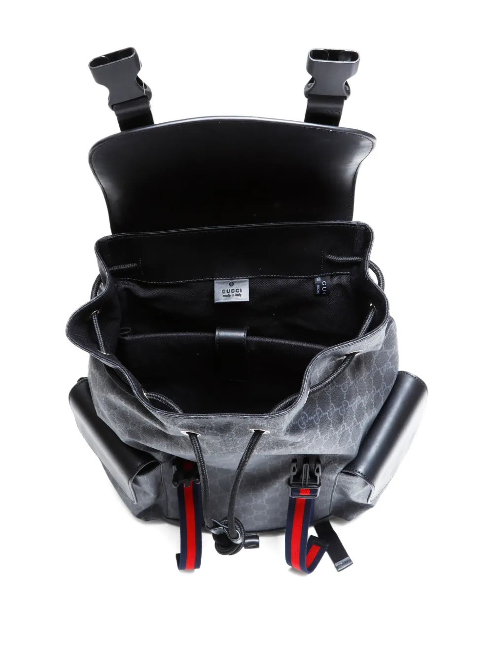 Pre-owned Gucci 2016-2025 Gg Supreme Backpack In Black
