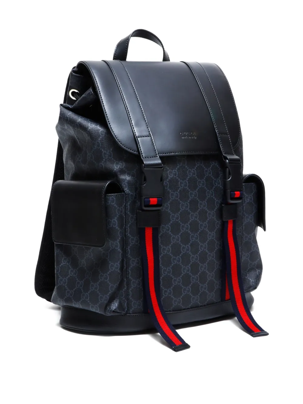 Pre-owned Gucci 2016-2025 Gg Supreme Backpack In Black