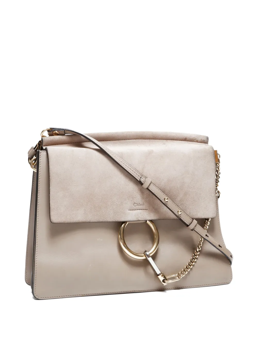 Pre-owned Chloé 2000-2020 Faye Ring Chain Shoulder Bag In Neutral