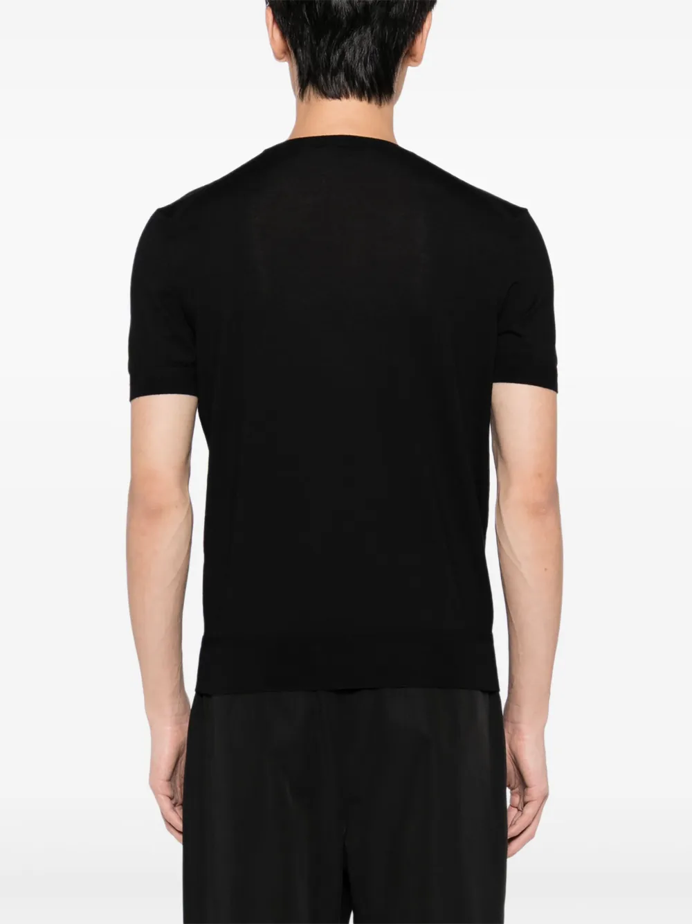 TOM FORD Gebreid T-shirt met V-hals Zwart