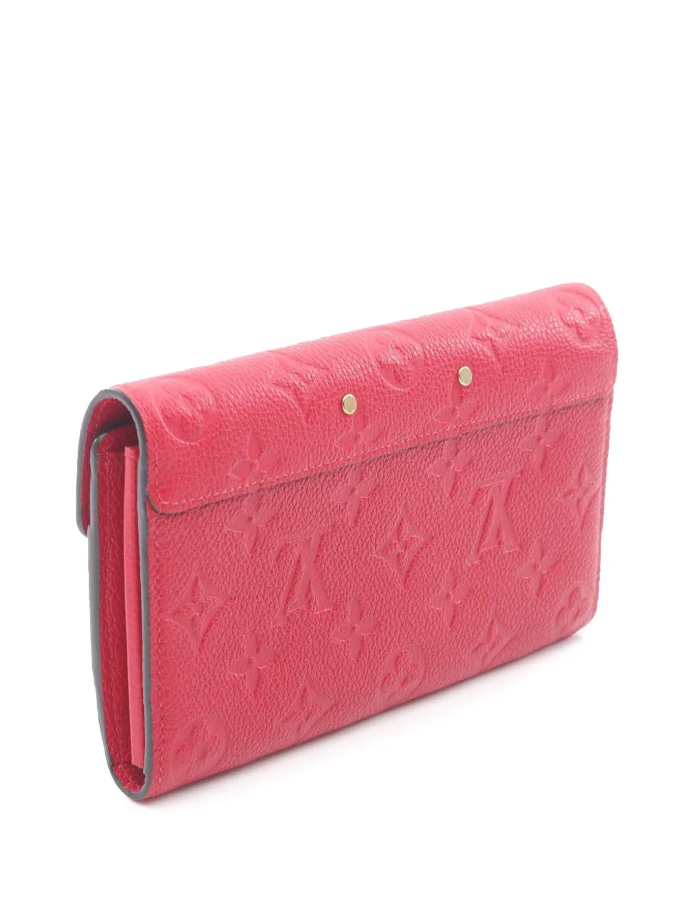 Pre-owned Louis Vuitton 2019 Monogram Empreinte Portefeuille Metis Wallet Long Wallets In Red