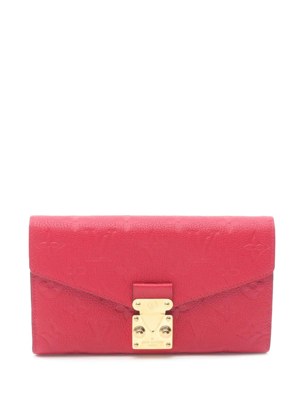 Pre-owned Louis Vuitton 2019 Monogram Empreinte Portefeuille Metis Wallet Long Wallets In Red