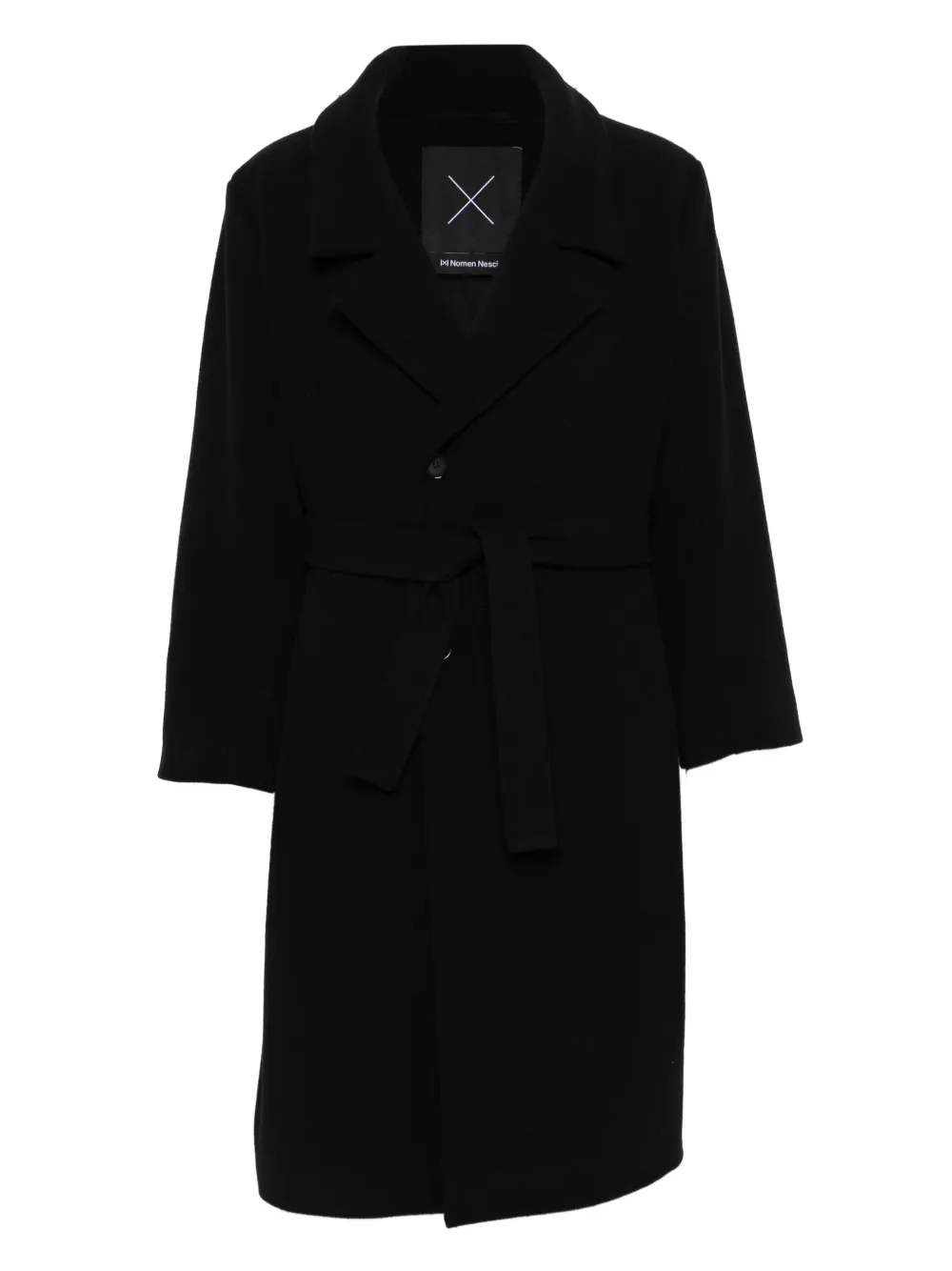 Nomen Nescio belted coat | Black | Image 1