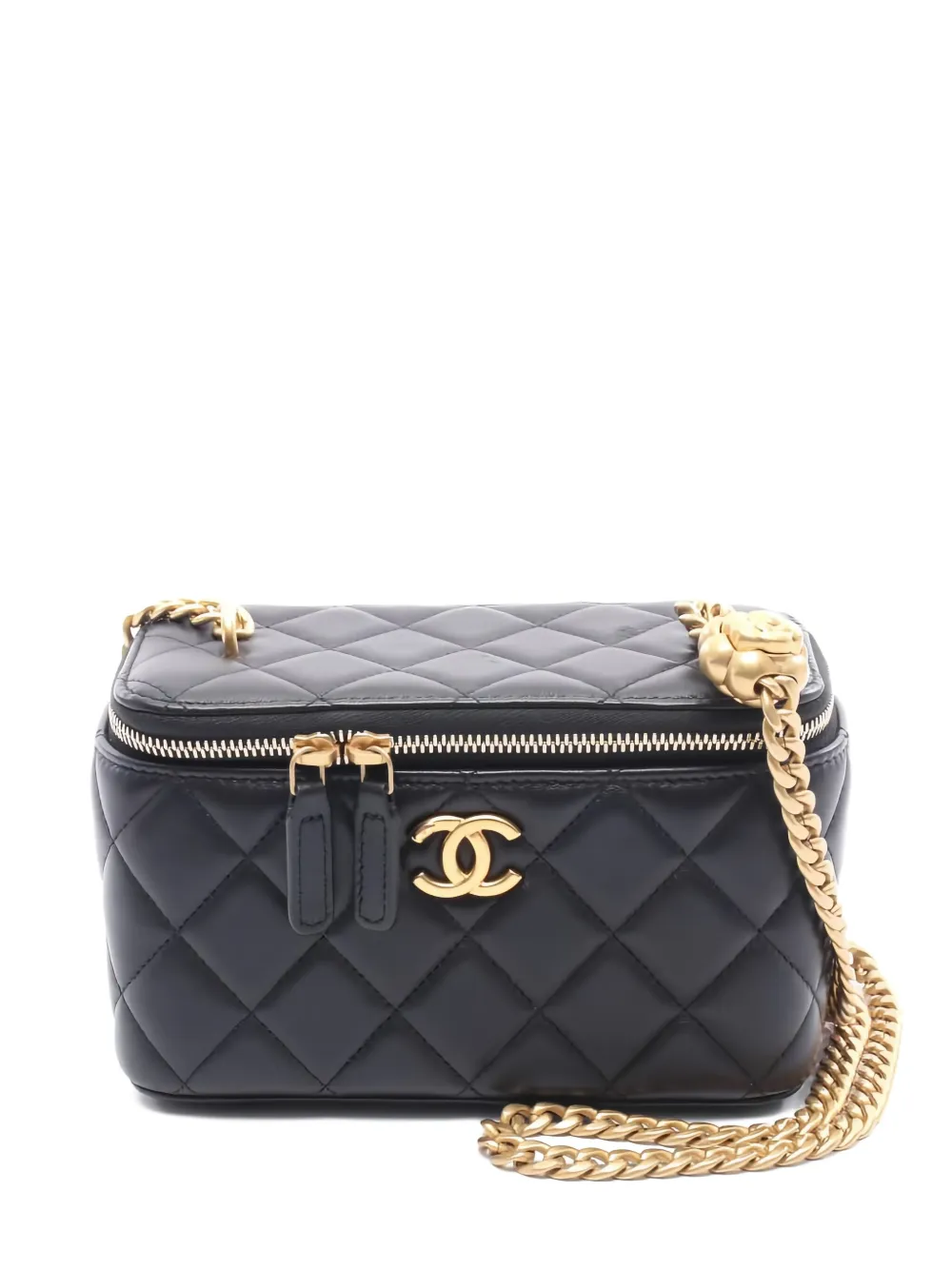美品　CHANEL ヴァニティー　ラフィア　チェーンショルダー シャネル ココマーク ラフィア チェーンショルダーバッグ