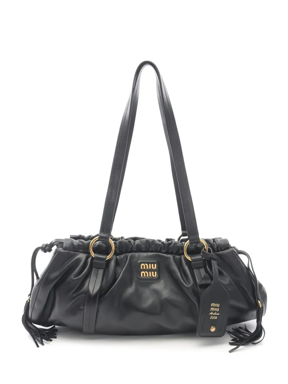 Miu Miu Pre-Owned 流苏皮质单肩包（2020年代典藏款） | 黑色 | Image 1