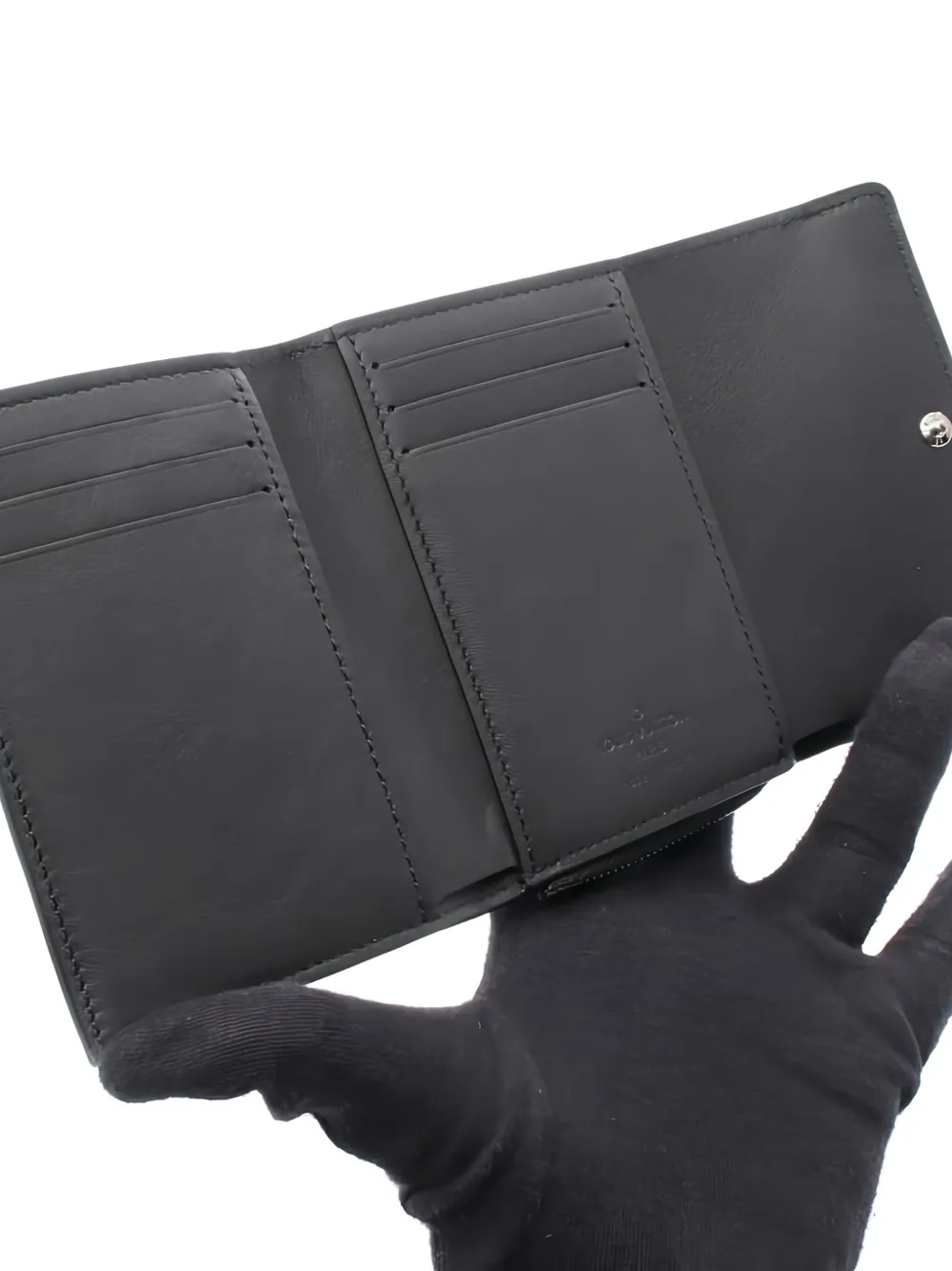 Pre-owned Louis Vuitton 2021 Pilot Zipped Tri-fold Wallet In Black