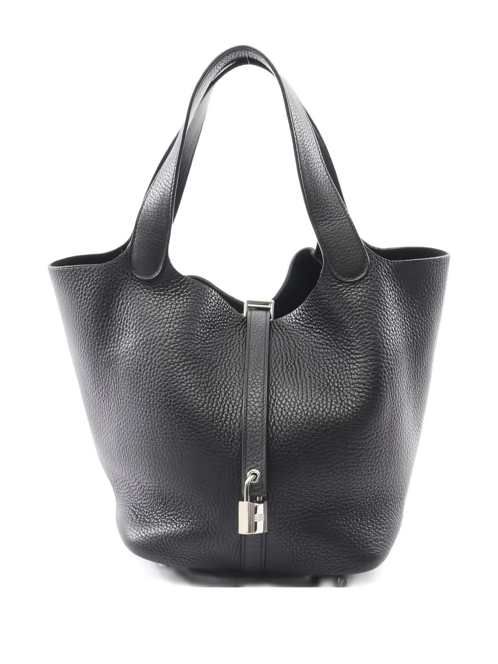 Pre-owned Hermes 2017 Picotin Lock Mm Leather Tote Bag In Black