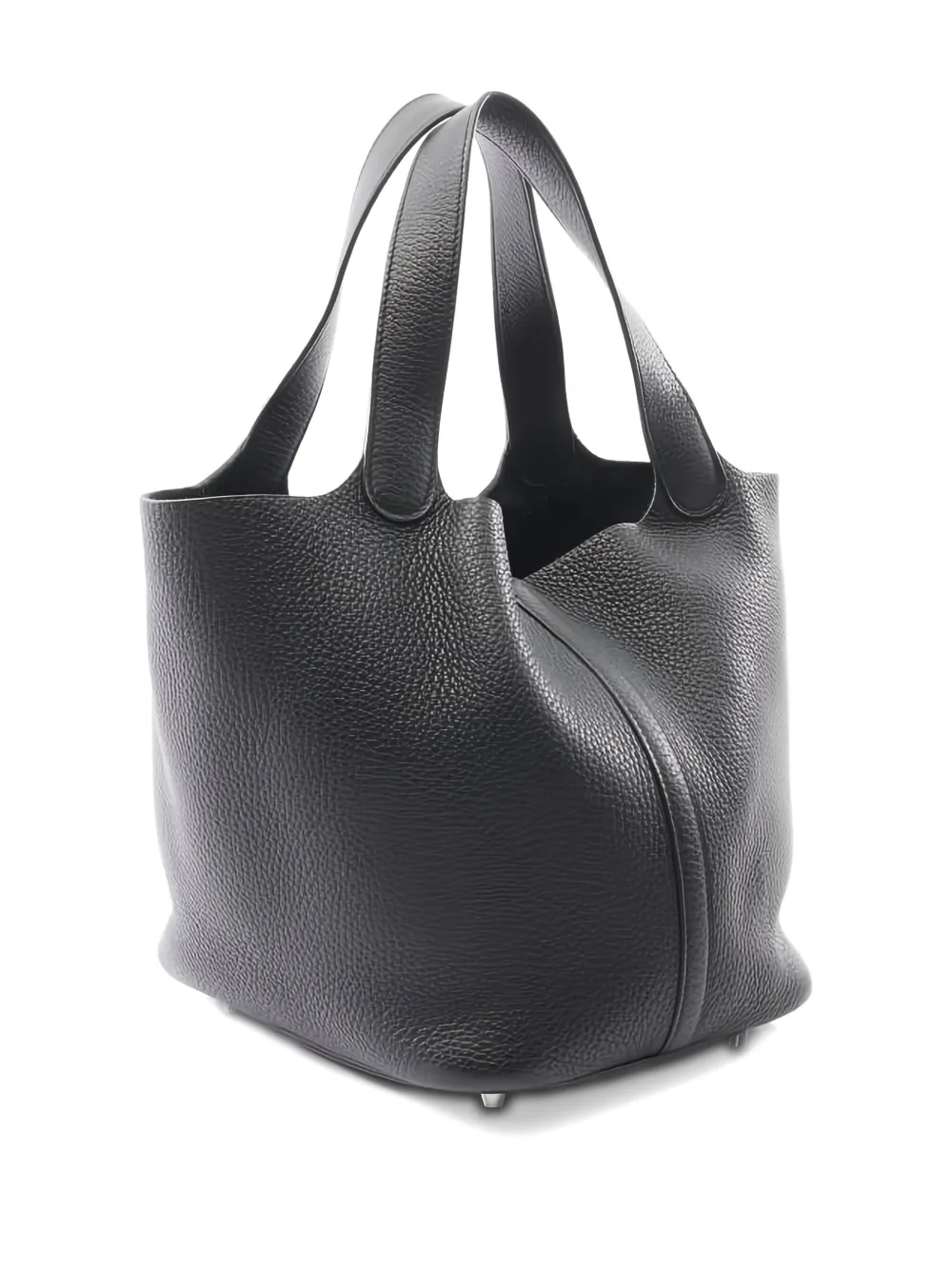 Pre-owned Hermes 2017 Picotin Lock Mm Leather Tote Bag In Black