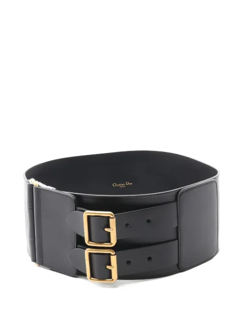 Christian Dior Pre-Owned 2020s double-buckle leather waist belt