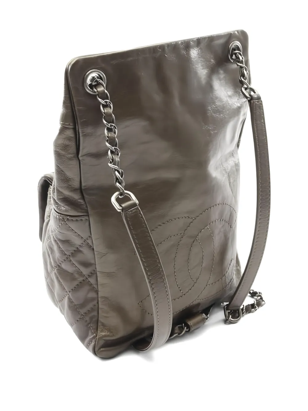 Pre-owned Chanel 2015-2016 Matelassê Leather Backpack In Brown