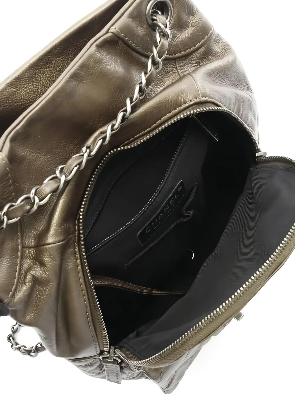 Pre-owned Chanel 2015-2016 Matelassê Leather Backpack In Brown
