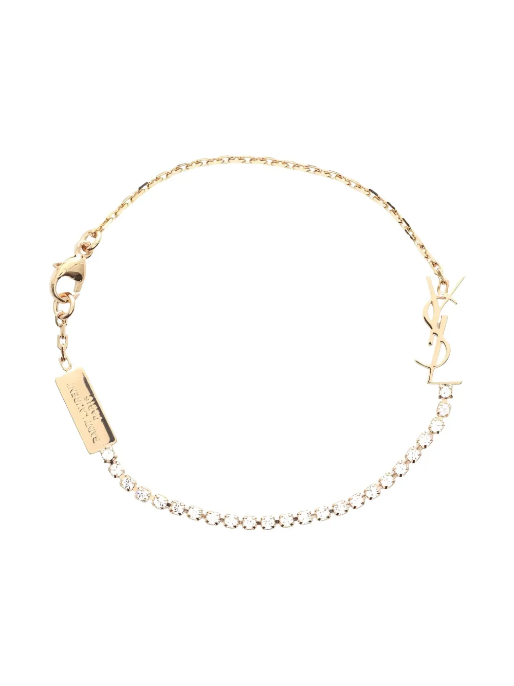 Pre-owned Saint Laurent 2020s Cassandre Charm Bracelet In Gold