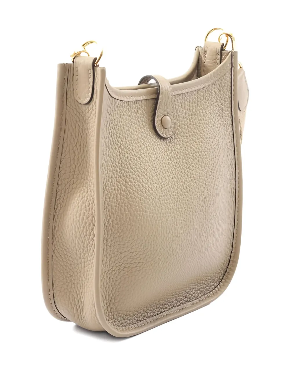 Pre-owned Hermes Evelyn Pm Perforated-h Leather Shoulder Bag In Neutral