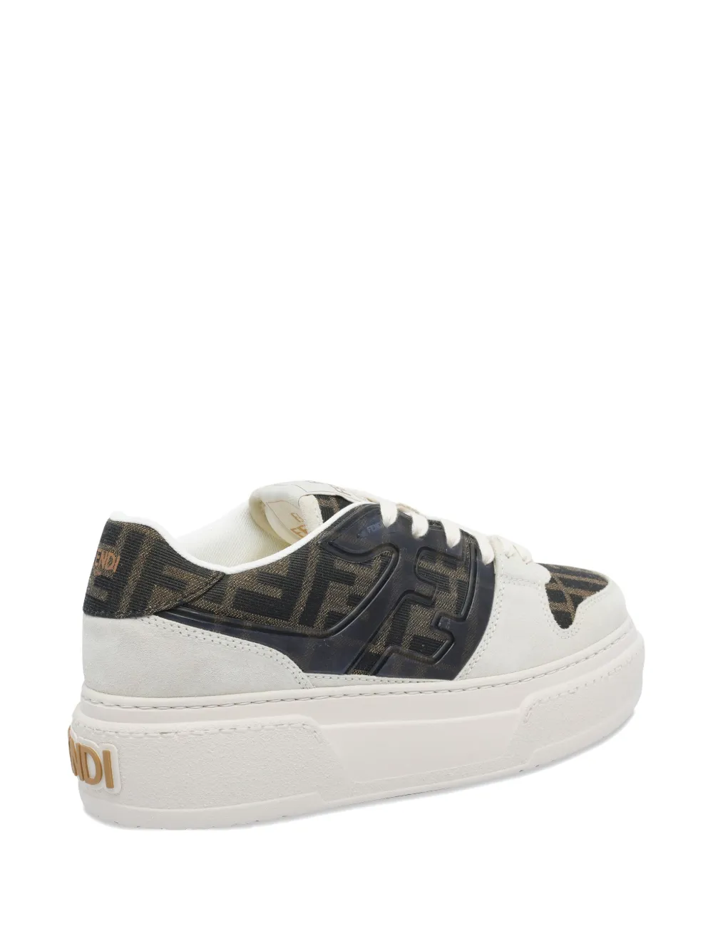 FENDI Sneakers met plateauzool en logo Bruin